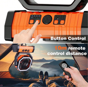 20000mAh Camping Fan With <b>LED</b> Lantern Portable Air Conditioner Rechargeable Battery Operated Tent Fan - Product Image 5