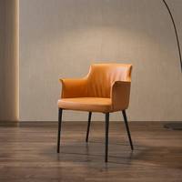 Chaises de salle à manger en cuir PU vintage nordique moderne, fauteuil pour cuisine, meubles rétro luxueux, pieds peints en noir