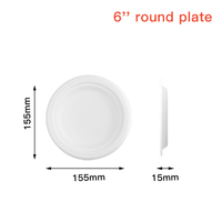 Assiettes jetables écologiques personnalisées biodégradables compostables faites de pâte de bagasse de bambou pour emballage alimentaire de mariage