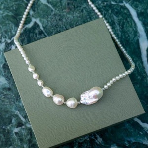 Collar con Colgante de Perla Grande de Agua Dulce Natural 2024, Plata 925, Cristal, Colgante Grand Roc, Collares Finos - Product Image 3