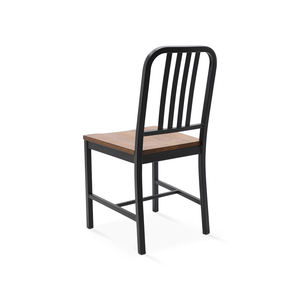 Venta al por mayor Restaurante Pizzerias Silla Moderna Metal Cafetería Sillas Asiento de madera cóncavo Sillas de comedor - Product Image 4