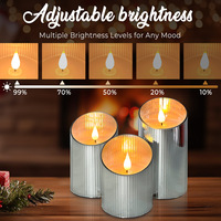 Ensemble de bougies sans flamme Bougie rechargeable par USB Lampe télécommandée Bougies avec minuterie et gradateur Lampe de décoration de Noël