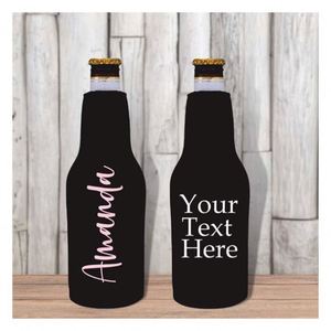 Funda Aislante Personalizada para Botellas de Cerveza, Funda de Neopreno con Cierre para Botellas de Cerveza, Enfriador con Nombre o Texto - Product Image 1