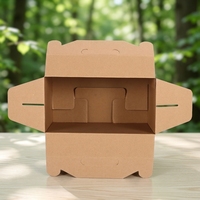 Boîte à poignée en papier kraft écologique en gros, pliable, en carton, pour cadeaux et aliments, avec logo personnalisé
