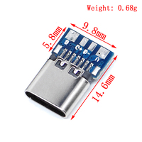 Conector USB 3.1 Tipo-C de 24 Pines, Adaptador de Enchufe Macho/Hembra, Cable de Soldadura, Placa PCB, Compatible con Kits de Módulos Electrónicos