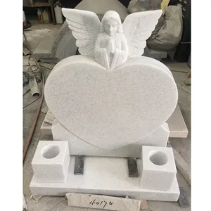 YD STONE White Granite Headstone Gravestone Cemetery Angel Tombstone And Monument