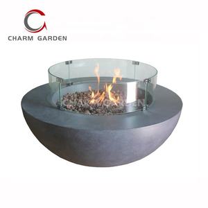 Garde-vent rond en verre trempé pour fosse à feu extérieure, Protection contre les flammes de Table, Protection contre le vent en verre rond en Aluminium - Product Image 4