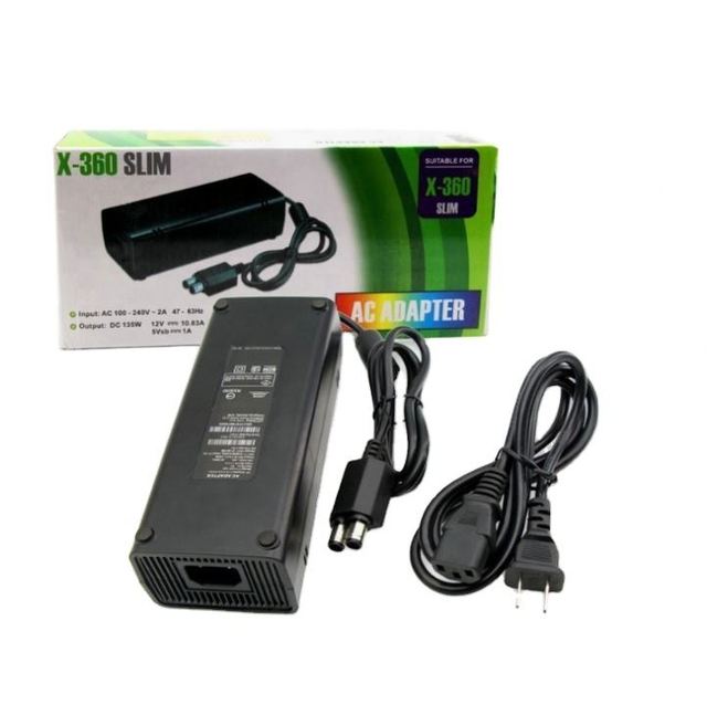 2026R EU/US Plug Replacement Power Supply 110-240V AC Adapter Charger with Cable US EU UK Plug for Xbox 360 Slim Console