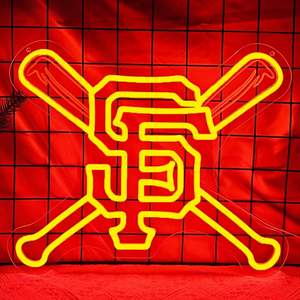 ป้ายไฟนีออนรูปทีมเบสบอล ไฟ LED นีออนสำหรับตกแต่งผนัง ป้ายไฟ LED รูปทีม Giants สำหรับห้องแมนเคฟ โรงรถ ผับ ห้องนอน - Product Image 1