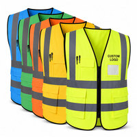 Vêtements de travail réfléchissants pour la construction, vêtements de travail sans manches haute visibilité, gilet de sécurité haute visibilité avec plusieurs poches, logo personnalisé pour hommes