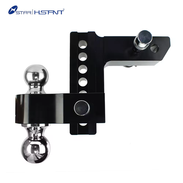 6'' Adjustable Trailer Hitch Ball Mount Tow & Stow 2-ball Mount Fits 2-inch Receiver 6-inch Drop Hitch