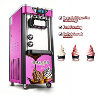 Machine à glace molle à 1 ou 2 ou 3 saveurs, à fonctionnement à une touche et à une seule buse