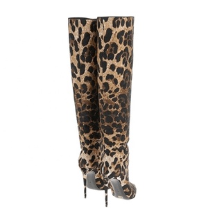Floral Prints Women Pointy Toe Sexy Over the Knee <b>Boots</b> Leopard Pattern High Heels Stiletto Ladies Long Booties <b>on</b> Shoes - Product Image 4