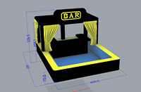 Bar de piscine gonflable en PVC pour adultes, type tente flottante pour fêtes à la plage et événements aquatiques