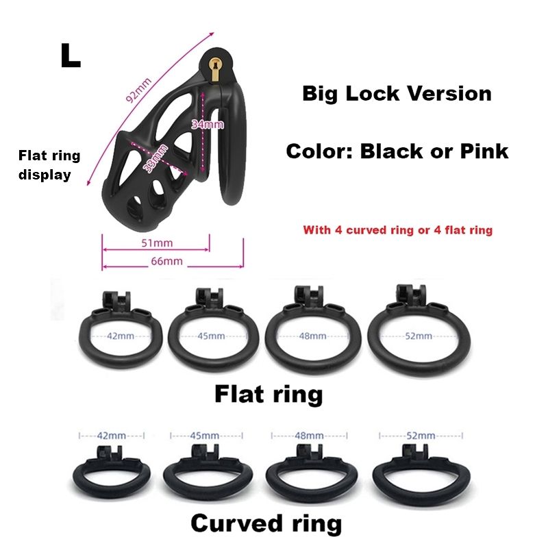 L: Pink+4 Flat Ring (Big Lock Version)