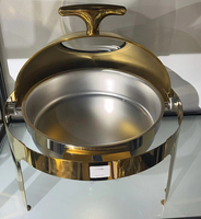 Chauffe-Plat Professionnel en Acier Inoxydable et Verre 6L pour Hôtels et Restaurants, avec Couvercle Roulant et Grande Fenêtre de Visualisation, Alimenté à l'Alcool