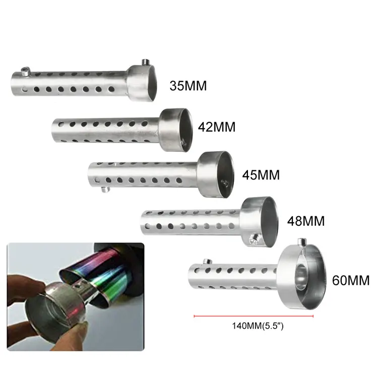 Silencieux d'échappement universel avec DB Killer amovible, pour moto, sortie d'échappement, 35/42/45/48/60mm