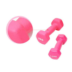 Accessoires d'équipement de gym en néoprène, haltères fixes recouvertes de caoutchouc avec logo - Product Image 3