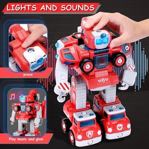 Jouets <span class=keywords><strong>de</strong></span> construction STEM pour enfants 5 en 1 <span class=keywords><strong>Camion</strong></span> <span class=keywords><strong>de</strong></span> pompiers <span class=keywords><strong>de</strong></span> sauvetage Construction Transformer Voiture Démonter Robot Jouets Véhicule pour enfants - Product Image 4