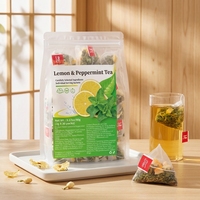 Sachets de thé aux herbes citron et menthe poivrée en gros – Détox naturel, aide à la digestion, goût mentholé rafraîchissant, sans caféine, service OEM