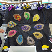 Applique en dentelle perlée faite à la main en feutre non tissé avec sequins ZSY, à coudre sur les sweats à capuche et les robes de mariée