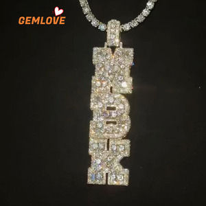 Conjunto de Joyería Urbana Hip Hop Bling con Letra MBK, Cadena Cubana y Diamantes, Estilo Exagerado para Raperos - Product Image 6