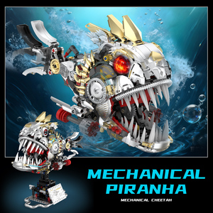 Kaiyu K96224 2025 Nouveau modèle Piranha Kit de construction d'animaux bioniques mécaniques Jouets de petite taille pour enfants Cadeau Blocs de construction - Product Image 2