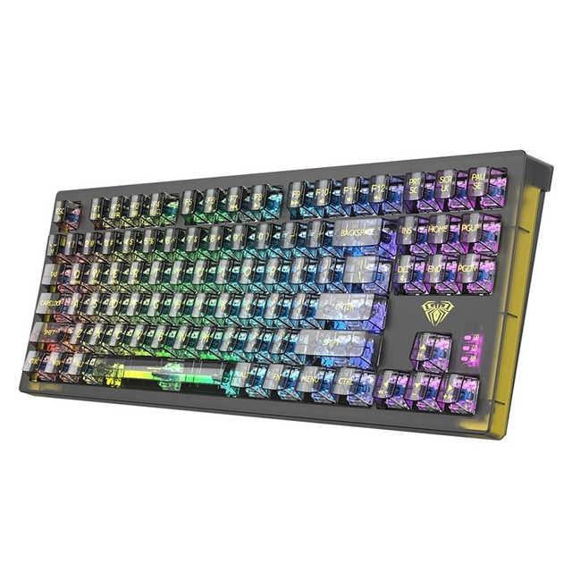 High Quality Wholesale  87 Keys Compact Layout AULA F2183 RGB Wireless Keyboard with 2000mAh Large-capacity Lithium Battery