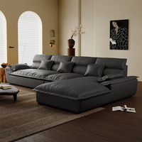 Weiche Hochlehner L-förmige Cloud-Sofas Luxuriöses Modernes Wohnzimmer L-Form Sofa-Set Breite Sitzfläche Cremeweiß Stoff Lounge-Sofa