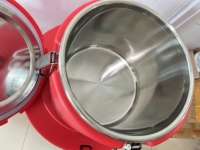 Vente directe usine : Ensemble de chariots d'hôtel 3/5 pièces, baril isotherme et seau à glace en plastique et acier rouge 4-7-15-30-60L
