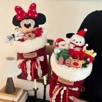 Bouquet de Noël créatif avec peluches Mickey et Capybara West Highland – Cadeau d'anniversaire style girly pour petite amie