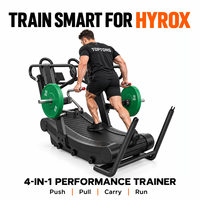 Tapis roulant commercial TOPTONS 4-en-1 incurvé avec fonction de poussée et de traction, machine de course à mouvement fluide pour l'entraînement Hyrox