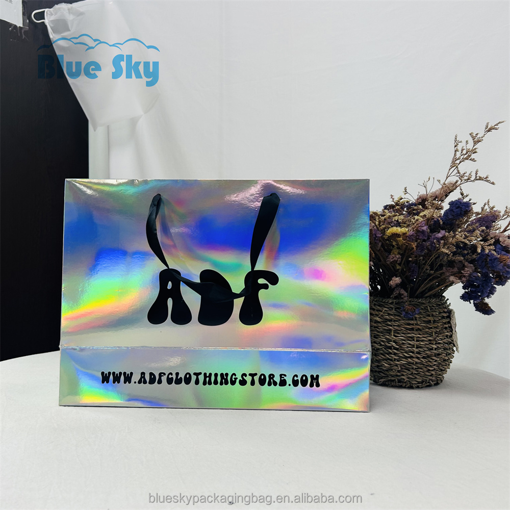 Shopkeeper’s Recommendation Custom Printing Recyclable Holographic Paper Shopping Bag for the Boutique Collection