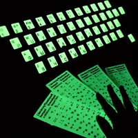 Autocollants pour clavier Alphabet coréen phosphorescent-Pvc résistant aux rayures, forme carrée pour accessoires d'ordinateurs portables