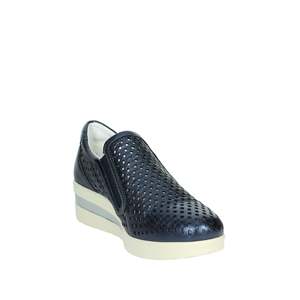 Cinzia Soft Chaussures de marche pour femmes IV119827 SS Bleu en cuir perforé avec semelle compensée confortable - Product Image 4