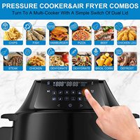 Cuisinière électrique multifonction et friteuse à air avec double couvercle, fonction mijoteuse, écran tactile numérique, capacité 6L, 18 programmes GTAP06-A