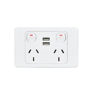 Úc chuyển đổi tiêu chuẩn SAA chứng nhận không thấm nước 250V 10A PC chất liệu cho khách sạn thông minh sử dụng USB - Product Image 1