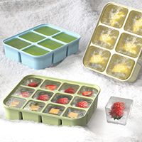 Bac à glaçons pour bébé avec couvercles - Moules en silicone flexibles pour boissons et stockage d'aliments pour bébé, sans BPA, écologiques
