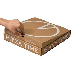 Hộp Pizza Inch Gợn Sóng Màu Nâu In Logo Tùy Chỉnh Màu Trắng Cho Nhà Hàng Bánh Pizza - Product Image 1