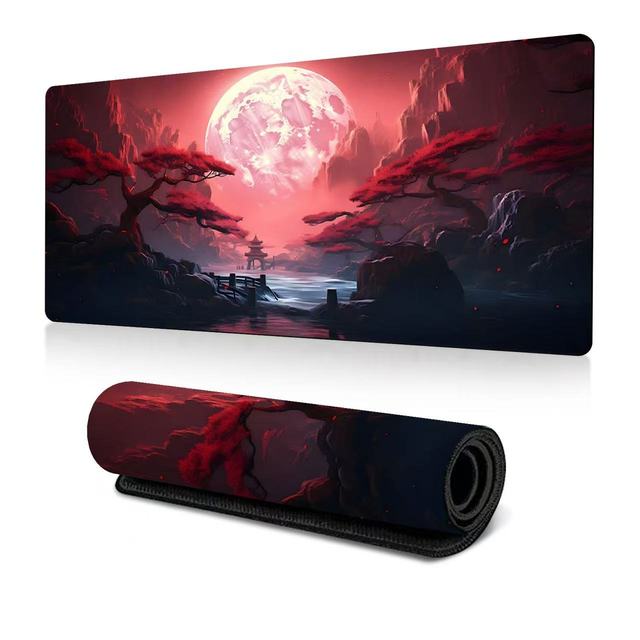 Blank Sublimation Anime Cartoon Mouse Pad 800x300x3mm Large Extended Desk Mat Natural Rubber Base Stitched Edge Waterproof