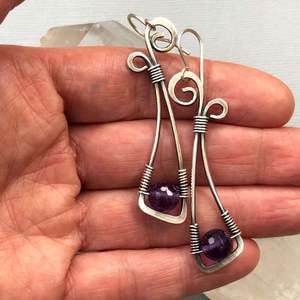 Orecchini a Cerchio Viola per Donne, Stile Bohémien Vintage, Accessori per Orecchie da Indossare Quotidianamente - Product Image 2