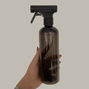 Botol semprot kabut halus ruangan penyemprot pelatuk Mini plastik warna kustom hitam bening Matte 500ml 700ml