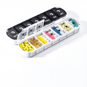 Nouvelle boîte à pilules de voyage en plastique PP à fermeture magnétique, 7 jours, 14 compartiments, étui à pilules AM PM, organisateur de pilules 2 fois par jour - Product Image 6