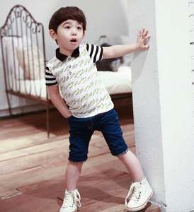 เสื้อยืดผ้าฝ้ายลายพิมพ์กล้วยสำหรับเด็กผู้ชายดีไซน์ลายทาง - Product Image 4