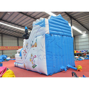 Toboggan aquatique gonflable commercial sur <span class=keywords><strong>le</strong></span> thème de l'ours polaire blanc, en PVC robuste, avec château gonflable pour les fêtes - Product Image 4