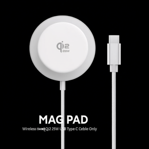 Chargeur sans fil MAG PAD Qi2 Blanc 25W WIRPADMAGQI25W - Product Image 3