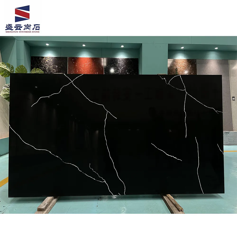 Hot Sale Artificial Back Quartz Stone Surface with White Vein