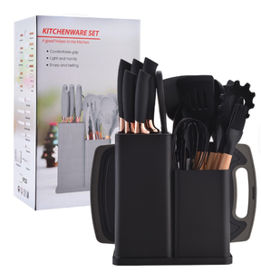 Ustensiles de cuisine, 19 pièces, ensemble de couteaux de cuisine, ensemble d'ustensiles de cuisine en silicone avec planche à découper - Product Image 3