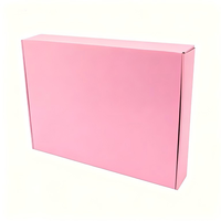 Conception gratuite Impression de logo Boîte postale d'emballage d'expédition de couleur rose Boîtes d'expédition de vêtements en carton ondulé