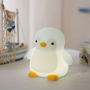 Portable Cute Penguin Night <b>Light</b> Blue Pink <b>Usb</b> Rechargeable Animal Lamp with Colorful Soft <b>Lights</b> for Kids Baby Bedroom - Product Image 4